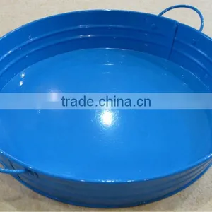 Round Galvanized Zinc Metal Serving Tray/ Party Tray thumbnail-4