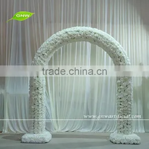GNW 8ft White Metal Wedding Arch With Cherry Blossom Flowers for Sale as Wedding Backdrop Decoration thumbnail-4