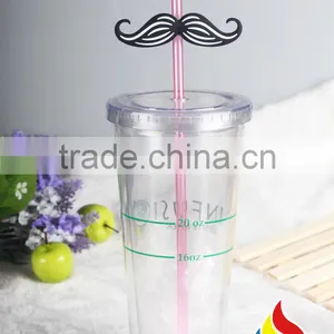 Eco-friendly 16oz Double Wall Clear Plastic Tumbler With Lid For Juice thumbnail-2