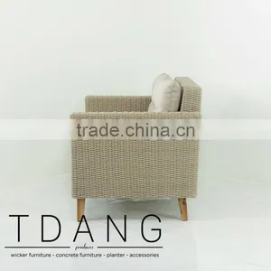 Fiji Wicker Lounge Chair With Wooden Legs - 2016 Conversation Wicker Sofa Set thumbnail-2