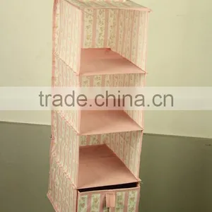 Four-Layer With One Drawer Floral Print Non-Woven Fabric Container thumbnail-1