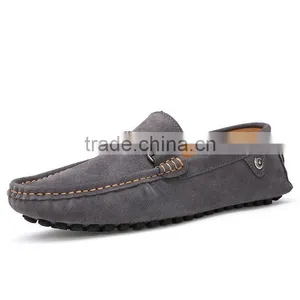 Swede Leather Casual Shoes Fashion for Male Have Sample, High Quality Genuine Leather Peas Shoes Casual for Men thumbnail-1