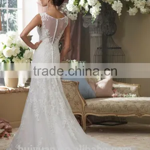 White Full Lace off Shoulder High Neck Wedding Dress Vintage thumbnail-2