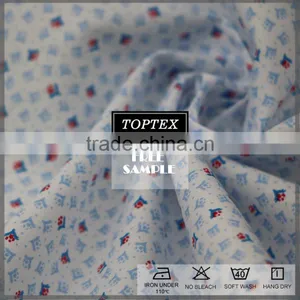 Cotton Elastic Poplin Printed Fabric for Shirt thumbnail-1