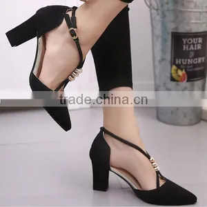 F20010H Pointed Suede Shoes Women New Design Women Dress Shoes High Heel Hollow Ouot Shoes thumbnail-4