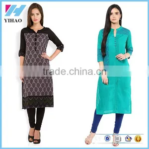 Ladies Fashion Apparel Cotton Om Printed Long Kurta thumbnail-1
