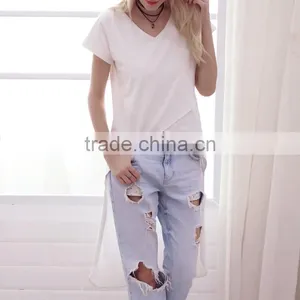 Sleeve Women's Long Sleeve Short Front Long Back t Shirt thumbnail-1