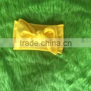 Hot Sale Kids Bright Color Hairwear Chiffon Cotton Bowknot Headband Children Baby Craft Hairband thumbnail-5