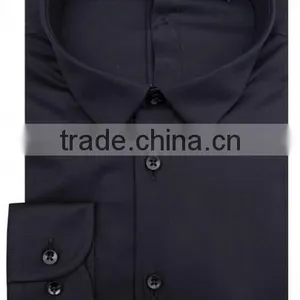 Black Long-sleeve Shirt Business Poplin Shirt thumbnail-1