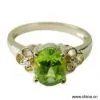 Sell 14K Solid Gold With Natural Peridot, Real Diamond Ring (New Design) thumbnail-1