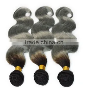 Halo Hair Extensions,Ombre Weave 1B Silver Grey Human Hair,Dumei Hair thumbnail-2