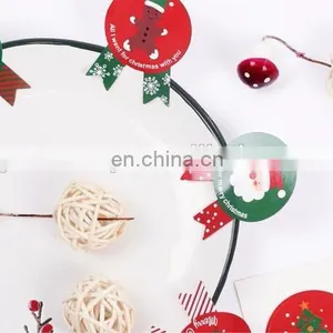 Hot Sale Badge Shape Red And Green Christmas Box Bag Label Baking Bag Sealing Sticker Baby Shower Gift Decoration Craft Packing thumbnail-3
