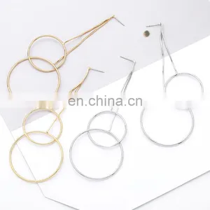 Fashion Metal Earring Long Drop Earring With Circle thumbnail-3