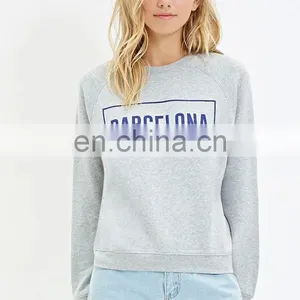Cheap Custom Barcelona Raglan Cotton Sweatshirt thumbnail-2