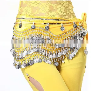 Y-2005 Indian 256 Silver Coins Performance Velvet Belly Dance Hip Scarf With Multy Color thumbnail-6