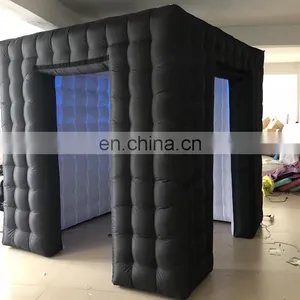 Hot Sale Wedding Party Selfie Props Blow Up Enclosure Black Cube Tent LED Lighted Inflatable Photo Booth thumbnail-4