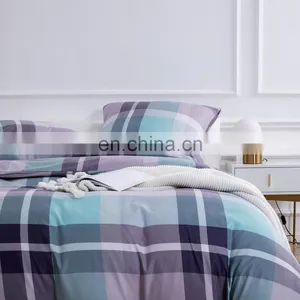 Comforter Set Microfiber Luxury Comforter Plaid Pattern Set Bedding,Bed Sheet And Comforter Set# thumbnail-2