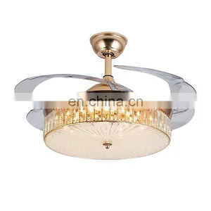 Modern Golden Crystal Ceiling Fan Light Chandelier Fan Lighting thumbnail-1