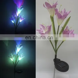 Solar Lights Outdoor - New Upgraded Solar Garden Lights, Multi-Color Changing Lily Solar Flower Lights for Patio,Yard Decoration thumbnail-4