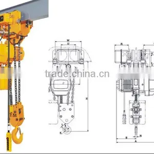 1ton High Quality Electric Chain Hoist HHBB Electric Chain Hoist Chain Hoist thumbnail-1