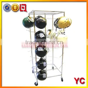 2014 Hot Sale Floor Standing Metal Chrome Tree Helmet Rack thumbnail-1