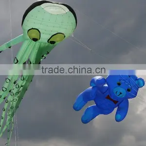 Large Custom Made Inflatable Green Sleeve-fish Kite for Sale thumbnail-1