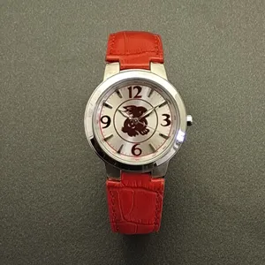 Stainless Steel Water Resistance Watches Genuine Leather Quartz Lady Watch thumbnail-3