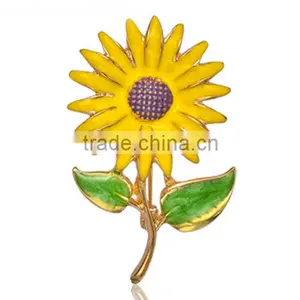 Fashion Cute Women Korean Brooch Enamel Sunflower Brooches thumbnail-1