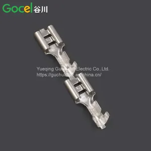 DJ622-6.3 Self-locking Plug Spring Straight Terminal Block Brass Tin Plated Straight Strap Connector thumbnail-3