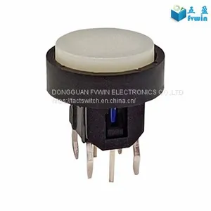 Blue LED 12mm Cap Circle 12V 50mA Momentary Tact Push Button Switch thumbnail-3