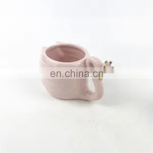 Custom Pink Square Swan Shaped Animal Ceramic Coffee Mug thumbnail-3