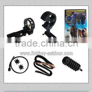 Linkboy BUPGRADE KIT COMPOUND BOW - STABILIZER OPTIC SIGHT ARROW REST Peep String6in1set thumbnail-1