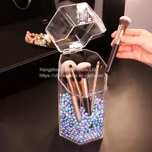 Hexagon Shaped Makeup Brush Holder Dustproof Comestic Brushes Organizer Storage thumbnail-3