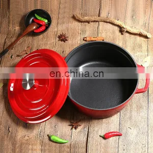 New Cast Iron Enamel Pumpkin Flower Shaped Cooking Bowl Stew Soup Dish Pot thumbnail-1
