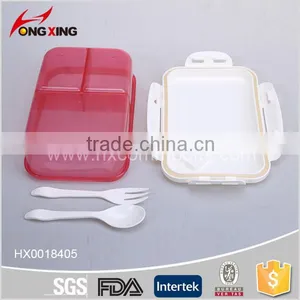 BPA Free Foodgrade Kids Plastic Lunch Box,include Spoon and Fork thumbnail-3