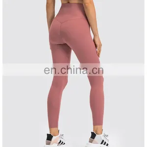 Tiktok Wholesale New Design Ribbed High Waist Yoga Leggings Fitness Gym Sportswear Training Outdoor Yoga Pants For Women thumbnail-3