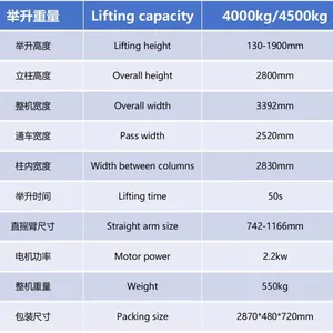 China Factory 4000kg 2 Post Car Lift Machine for Sale thumbnail-4