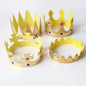 Factory-Supplied Prince Crowns - Gold Headwear for Birthday & Holiday Party Decor thumbnail-5