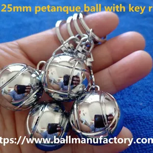 Metal Key Ring With Dia. 25mm Petanque Boules Ball Great Gifts and Souvenir thumbnail-1