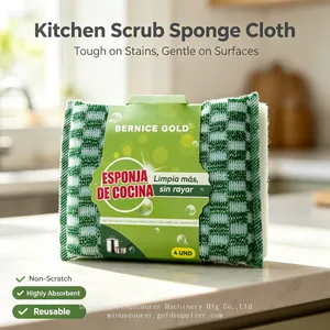 4Pcs Multi-Color Reusable Sponges Kitchen Cleaning Sponges for Daily Dishwashing thumbnail-1