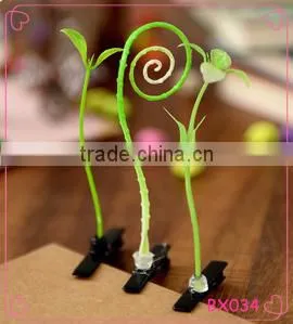 2015 Fashion Green Head Plants Grass Bean Sprout Flower Hairpin thumbnail-1