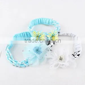2015 On Discount Kids Hair Accessories Girl Handmade Flower Beaded Elastic Hair Band thumbnail-2