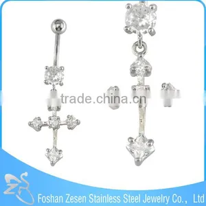 Competitive Price Navel Ring Women Hanging Heart Peace cz Navel Body Jewelry thumbnail-6