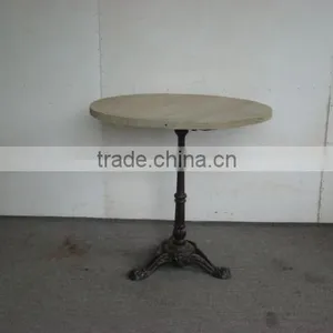 Industrial Metal Coffee Table/antique Round Wooden Top Coffee Table thumbnail-2