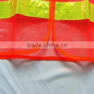 OEM High Visibility Orange Color Safety Vest thumbnail-2