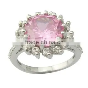 Fashion Pink Color Zircon Jewelry Ring,silver Ring,Bridal Ring thumbnail-1