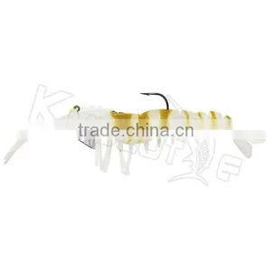 CHS007 Soft Plastic Prawn Lure for Cuttle Fish TPR Jointed Body Soft Fishing Lures thumbnail-1