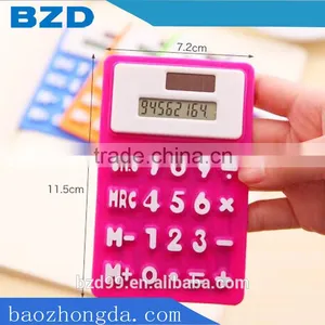 Promotion Calculator Gift Mini Silicone Porket Solar Power Calculator / Logo Customized OEM Electronic Manufacturer thumbnail-1