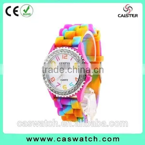 Cheap Colorful Arabic Numerals Timepieces, Child's Rainbow Silicone Watch, Colorful Bezel Hotsale Jelly Watch thumbnail-1
