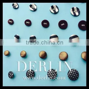 Decorative Pattern Garments Shank Plastic Cloth Fabric Covered Button thumbnail-2